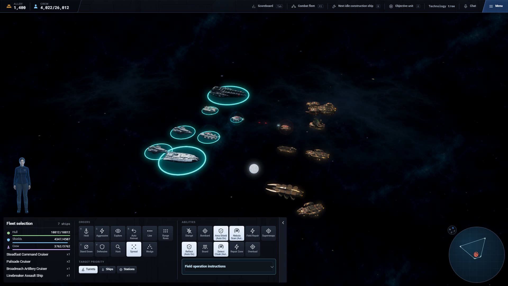 Earth Alliance and Vharuun fleets in combat.