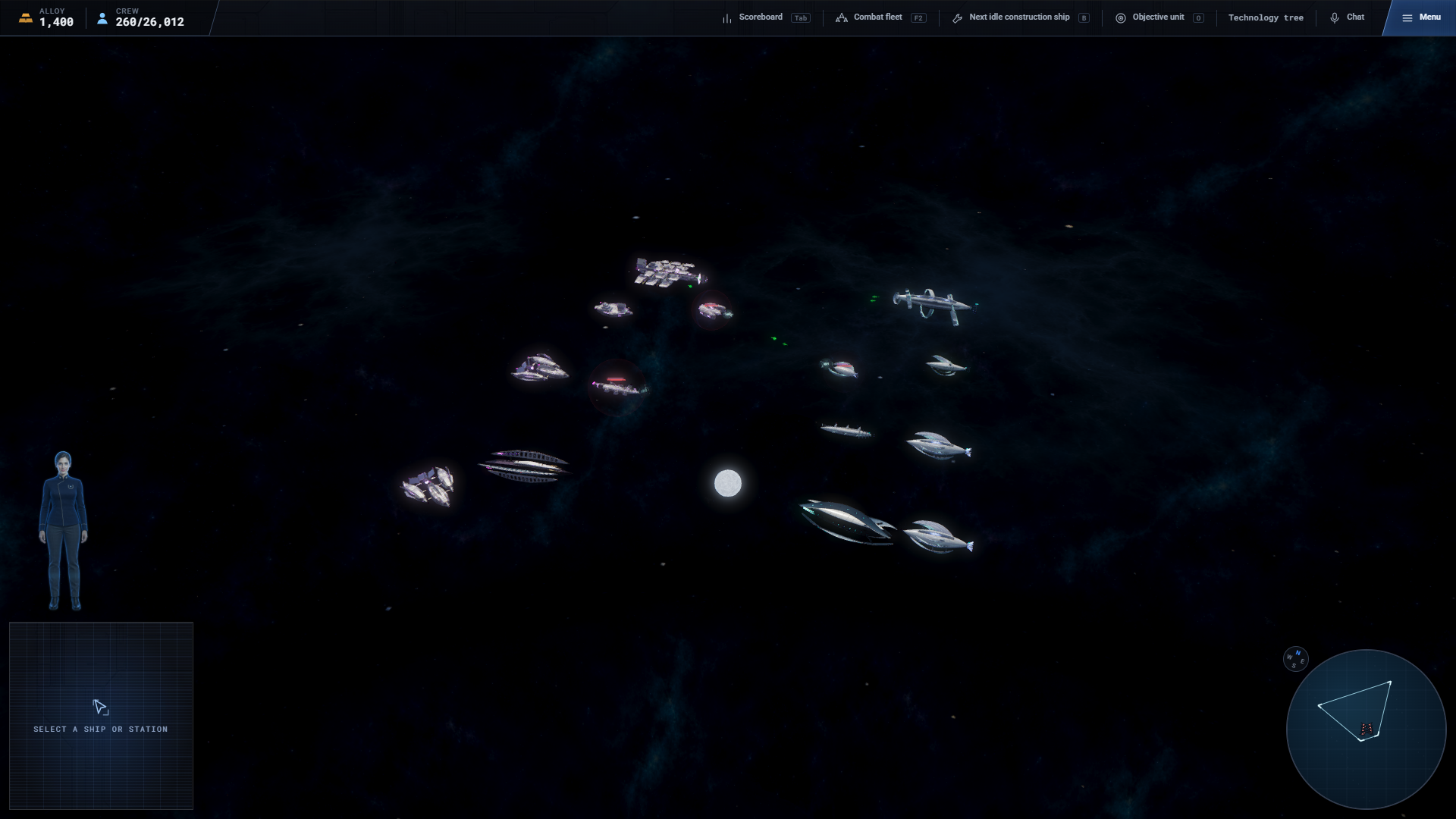 Ilyr and Nacre ships on the battlefield.